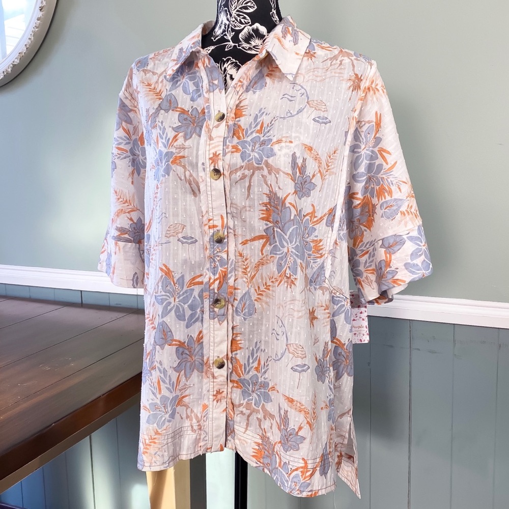 NWT FP ‘Love Letters’ Button Down Shirt, M - Picture 3 of 8